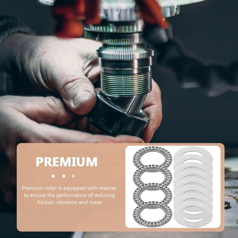Kickin It Hard 4 Sets Thrust Needle Roller Bearing With Washer Kit Flat Single Direction Industrial Axial Roller Replacement Fit AXK2542 showing bearings and washers