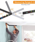 16 Inch Digital Angle Finder Protractor with 225 Degree Range used in ceiling installation, aluminum body with LCD backlight