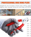 Three Eighth Inch Hog Ring Kit With One Thousand Galvanized Hog Rings, Pro Hog Ring Plier, And Cut Resistant Gloves shown in use
