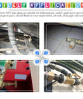 Brass Pipe Plug Fitting Set, 30 Pieces, NPT Male Plugs shown in various pipe installations and applications.