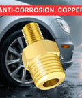 Brass 1/4 NPT To Schrader Valve Adapter Set Of 2 For Portable Air Compressors And Pumps Durable Tire Inflator Conversion