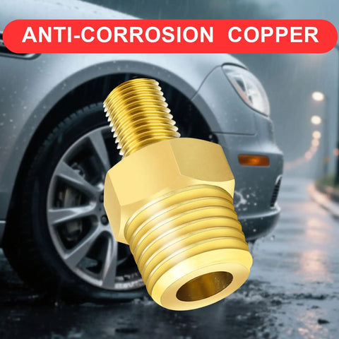 Brass 1/4 NPT To Schrader Valve Adapter Set Of 2 For Portable Air Compressors And Pumps Durable Tire Inflator Conversion