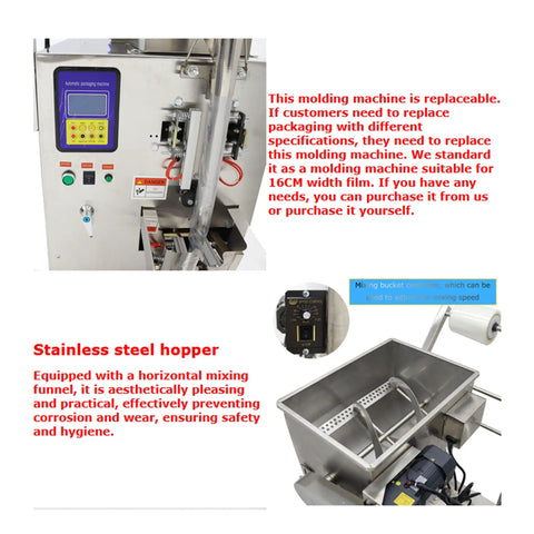 Automatic Quantitative Filling And Sealing Machine Packs 10 To 100 Ml with stainless steel hopper and control panel.