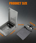 Built Tough And Weatherproof 60 Amp AC Disconnect Switch Box For Outdoor Units Zero Drama Power Shutoff 120 240 Volt NEMA 3R Galvanized Steel Panel with open lid showing interior.