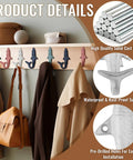Kick It Up A Notch With These Six Piece Cast Iron Shark Tail Wall Hooks For Hanging Hats Keys Bags And Jackets shown on a shelf holding jackets and bags