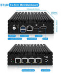 Badass Little Firewall Rig With Four 2.5GbE Ports For Rock Solid OPNsense Routing And Serious Network Security Mini Pc J3710 Quad Core Aes-Ni Barebone Build Supports Ddr3 Storage Plus Dual Monitor Outputs, showcasing 9x9cm mini mainboard with ports.