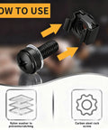 Professional Grade Rack Mount Screws And Cage Nuts Kit With Nylon Washers M6 X 20mm Carbon Steel Hardware For Server Racks Network Cabinets components showing rack screw with nylon washer and cage nut.