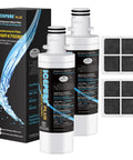 Heavy Metal Safe Refrigerator Water Filter Replacement For LG LT1000P LT1000PC And Kenmore Elite 9980, NSF 53 and 42 Certified, front view