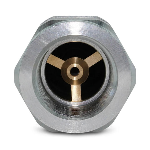 Close-up front view of Summit Hydraulics 3/4 in NPT skid-steer flat-face hydraulic quick-connect coupling