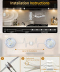 Installation instructions for Motion Sensor Under Cabinet Lights, showing wiring and connection details for easy setup.