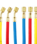 3 Piece AC Manifold Gauge Hose Kit For R134A R404A R12 R502 With One Quarter Inch Threads, Five Feet Charging Hoses