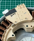 Close-up of refurbished washing machine rotor stator direct replacement assembly compatible with DC93-00168A model.