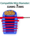 Blue Heat-Resistant Silicone Soldering Wire Holder With 6 Grooves, Brass Wool Cleaner, Fits Wires 32-7AWG close-up view