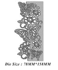 Butterfly Flower Scrapbooking Die Cuts For Card Making And DIY Album Decor Christmas Metal Cutting Dies Paper Craft Punch Template Background Embossing Stencil Set 7.8x15.8cm shown in butterfly and flower design.