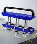 Three-Station Edge Roller For Bending Sheet Metal At 0 To 90 Degrees on a table, with measurements labeled for length, height, and width.