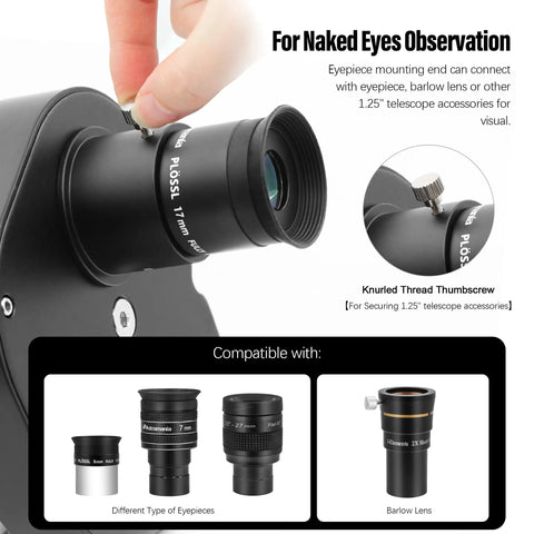 M42x0.75 To 1.25 Inch Thread Adapter For Astrophotography Cameras and nosepieces with thumbscrew on telescopic eyepiece