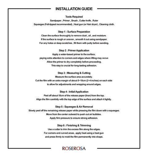 Installation guide for Peel And Stick Faux Rust Metal Wallpaper For Doors And Counters Easy DIY Self Adhesive Moulding Trim Upgrade.