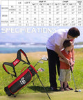 Kid Friendly Junior Golf Club Set for Kids Age 3 to 5 Right Hand Pink With Five Clubs Stand Bag Two Headcovers Specifications
