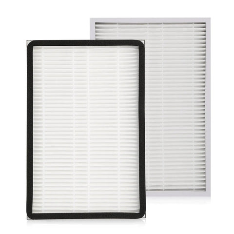 Six Pack 86889 Replacement Exhaust HEPA Filter Set for EF1 Vacs and Panasonic Uprights Compatible with Kenmore Canister and Upright Vacuum Cleaners Part 86889 20 86889 53295 40324 showing two white filters side by side.