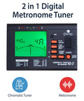 2 In 1 Digital Metronome Tuner For Guitar Bass Violin And Ukulele Chromatic Tuner With Metronome High Visibility LCD Precision Calibration Multi Instrument Tuning Practice Aid For Musicians, black LCD front view
