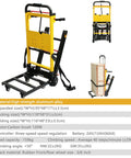 120W Powered Electric Stair Climbing Hand Truck Dolly Cart With 24V Lithium Battery, Heavy Duty Stair Climber For Moving Boxes And Gear, Long Lasting Charge Delivers 3-4 Hours Of Runtime And Up To 6,000 Steps. Yellow aluminum alloy stair climbing hand truck with folding base and wheels