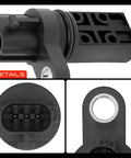 Engine Camshaft Crankshaft Position Sensor For Infiniti FX35 G35 I35 M35 And Nissan 350Z Altima Maxima Murano Quest 3 5L V6 Replacement Sensor Direct Fit OEM Quality No Fuss Easy Install Durable Performance close-up black plastic sensor