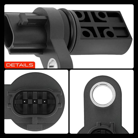 Engine Camshaft Crankshaft Position Sensor For Infiniti FX35 G35 I35 M35 And Nissan 350Z Altima Maxima Murano Quest 3 5L V6 Replacement Sensor Direct Fit OEM Quality No Fuss Easy Install Durable Performance close-up black plastic sensor
