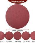 50 Pack 7 Inch Sanding Discs Set With Grits 60 80 120 180 240 For Random Orbit Sanders Hook And Loop Aluminum Oxide Paper