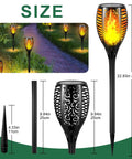Diagram showing Six Pack 51 LED Solar Torch Lights With Flickering Flame 23 Inch Tall Outdoor Garden Yard Pathway Tiki Torches Waterproof