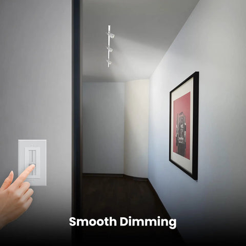 Person adjusting dimmer switch for LED MR16 GU10 Track Light Bulb 7W Equivalent To 50W Dimmable Recessed Lighting, 5000K Daylight