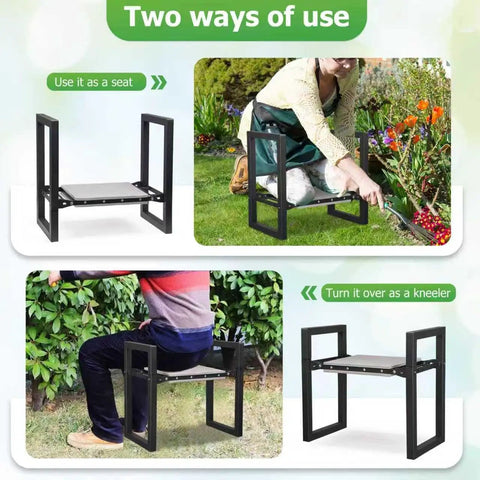 Heavy Duty Foldable Garden Kneeler and Seat with Handle, 12-Inch Wide Cushioned Kneeling Pad for Comfort, Easy Rise for Seniors