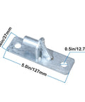 Wall Mount Chain Link Fence Gate Hinges Two Pack With Five Eighth Inch Pin, Rust Resistant Iron With Silver Galvanized Coating