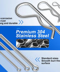 Assorted cotter pins and R-clips set, 220 pcs, 13 sizes, 304 stainless steel for automotive use