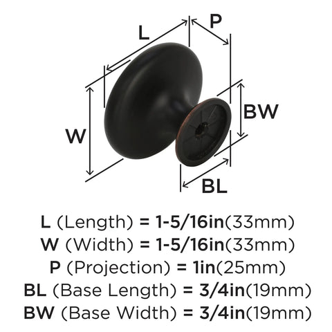 Top Shelf Oil Rubbed Bronze Cabinet Knobs, 1 5/16 Inch Diameter, Ten Pack Transitional Drawer Handles For Kitchen Cabinets And Bathrooms, Killer Solid Metal Hardware Upgrades Everyone Loves