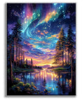 Starry Sky 5D Diamond Art Kit For Adults, Dope Aurora Lake Diamond Painting Set For Beginners, Full Drill Gem Art For Home Decor
