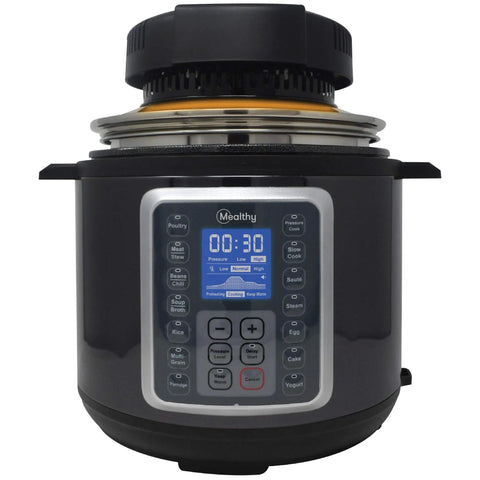 CrispLid Air Fryer Insert For Pressure Cookers turns your 6 and 8 quart pot into a dope air fryer dehydrator broiler with control panel.