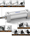 Universal swing floating joint accessory for FD-32 pneumatic cylinders, M10x1.25 fittings, iron construction, rust prevention