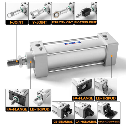 Universal swing floating joint accessory for FD-32 pneumatic cylinders, M10x1.25 fittings, iron construction, rust prevention