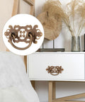 Two Pack Vintage Brass Drawer Pulls Handles For Dressers And Wardrobes, Retro Bronze Cabinet Knobs With Old School Antique Style