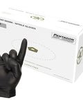 Heavy Duty Black Nitrile Gloves 7 Mil 100 Pack Large L Full Palm Textured Ambidextrous Latex Free Powder Free FDA Food Contact Ready