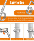 250 Piece Beefy Stainless Steel All In One Hose Clamp Kit From 1/4 Inch To 2.5 Inch with tool showing installation steps