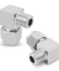Yoebor stainless steel 304 compression elbow fittings, 90-degree male adapter, 3/8 OD to 3/8 NPT, pack of 2