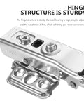 Heavy duty cabinet door hinges made of stainless steel for sturdy load-bearing and easy installation in kitchen and wardrobe applications.