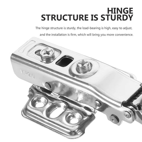 Heavy duty cabinet door hinges made of stainless steel for sturdy load-bearing and easy installation in kitchen and wardrobe applications.