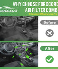 Before and after air quality inside car using Activated Carbon Cabin And Engine Air Filter Kit Replacement Fits Toyota.