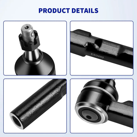 Front Tie Rod End Kit For Silverado 1500 And Sierra 1500 1999 2006 Fits 2WD Rack Steering Includes 4 Inner Outer Tie Rod Ends With Boots EV370 ES3492 6 Pc Ready To Roll For Rack Steering And Suspension Repair product close-up
