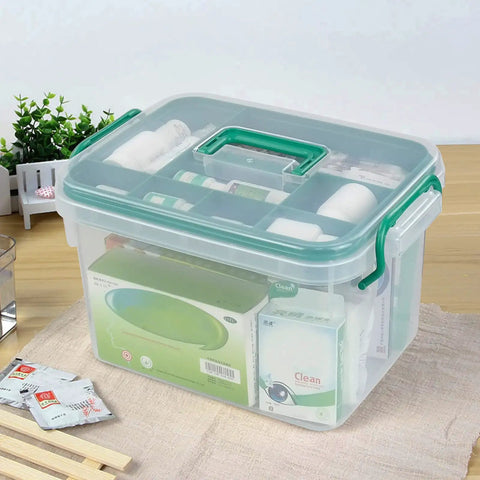 Clear Storage Box With Removable Divider Tray For Easy First Aid And Medicine Organization See Through Plastic Box You Can Grab And Go