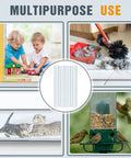 Six Piece Clear PVC Dust Collection Tubes 4 Inch Diameter 36 Inch Long with various uses illustrated, including cleaning and play.