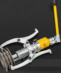 Heavy Duty Hydraulic Gear Puller Kit 15 Ton Interchangeable Two Three Jaw Extractor For Shaft Pulley And Bearing Removal, features dual jaws and hydraulic piston.