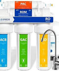 Five Stage Under Sink Reverse Osmosis Water Filtration System With Faucet And Tank 100 GPD Removes Lead Chlorine Fluoride Nitrates